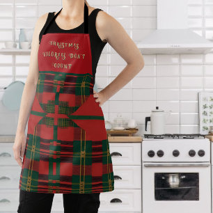Red Green with Diamonds Plaid Apron
