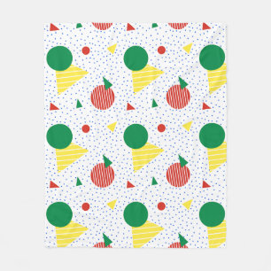 Red Green Yellow Blue Circle Triangle Dot Pattern Fleece Blanket