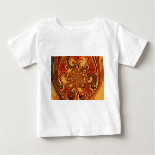 Red green yellow Cool Retro Vintage flowers design Baby T-Shirt