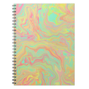 Red Green Yellow Liquid Swirl Pattern Notebook