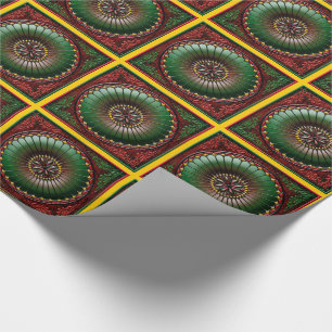 Red/Green/Yellow Relief Christmas Wrap Wrapping Paper