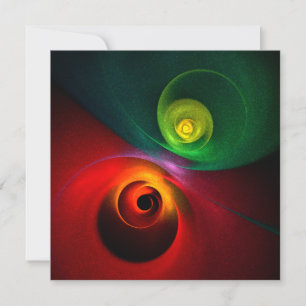 Red Green Yin Yang Modern Abstract Art Pattern #20
