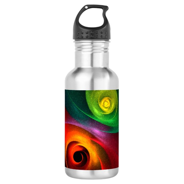 Red Green Yin Yang Modern Abstract Art Pattern #20 532 Ml Water Bottle (Front)