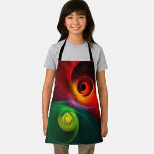 Red Green Yin Yang Modern Abstract Art Pattern #20 Apron