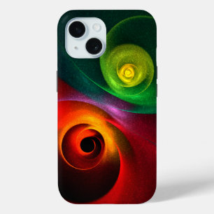 Red Green Yin Yang Modern Abstract Art Pattern #20 iPhone 15 Case