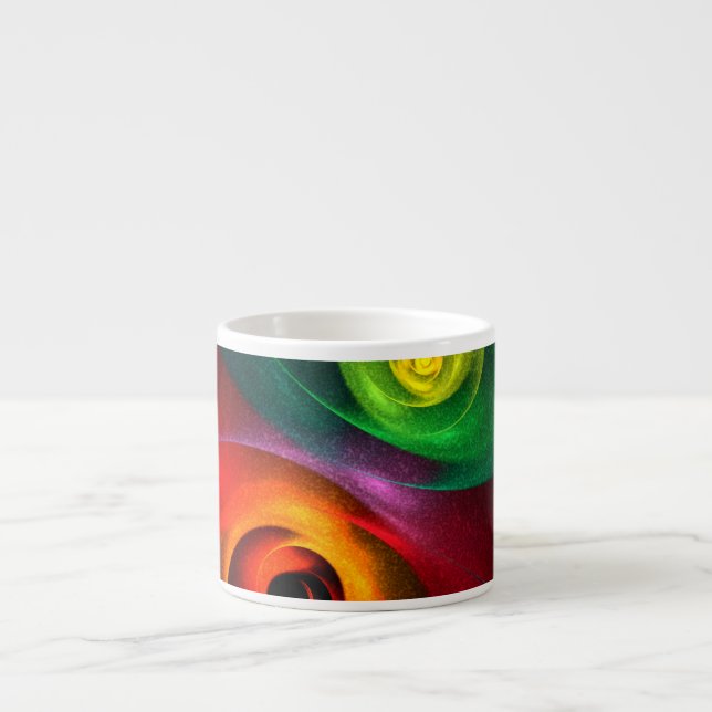 Red Green Yin Yang Modern Abstract Art Pattern #20 Espresso Cup (Front)