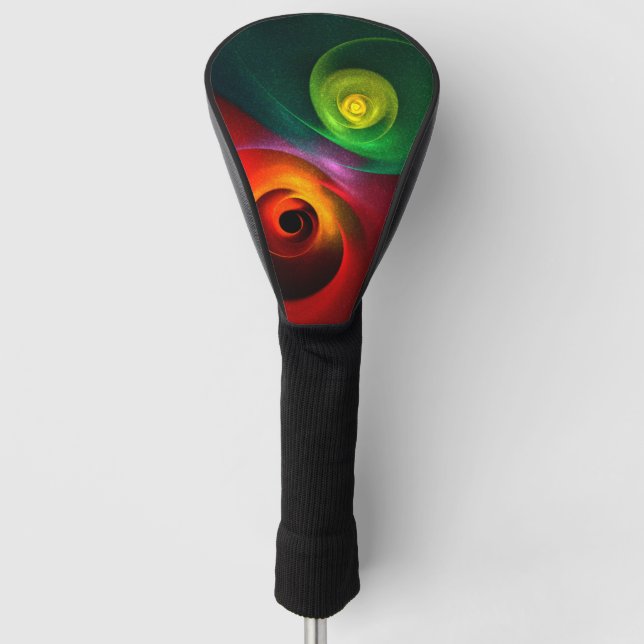 Red Green Yin Yang Modern Abstract Art Pattern #20 Golf Head Cover (Front)