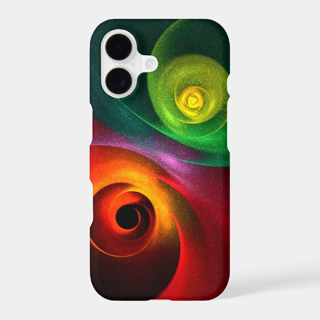 Red Green Yin Yang Modern Abstract Art Pattern #20 iPhone Case (Back)