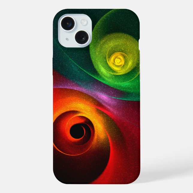 Red Green Yin Yang Modern Abstract Art Pattern #20 iPhone Case (Back)