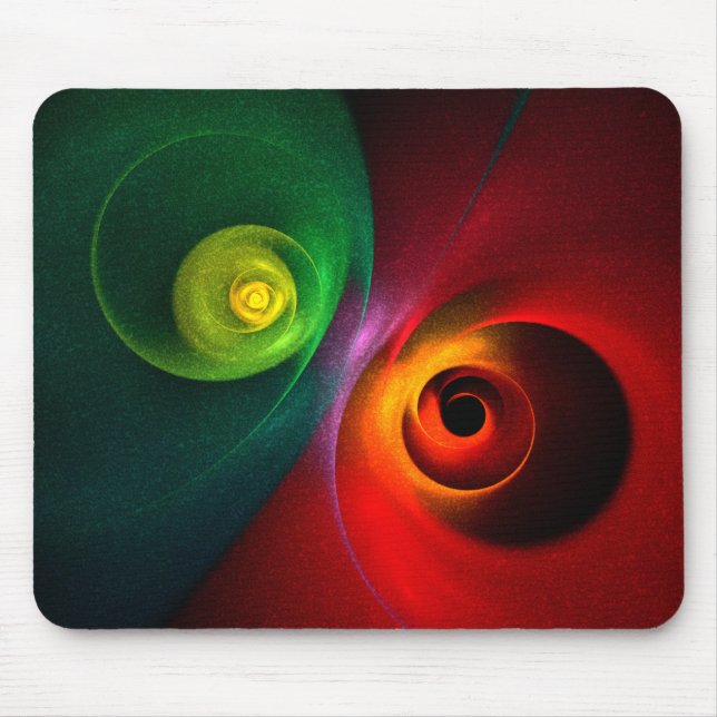 Red Green Yin Yang Modern Abstract Art Pattern #20 Mouse Pad (Front)
