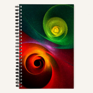 Red Green Yin Yang Modern Abstract Art Pattern #20 Notebook