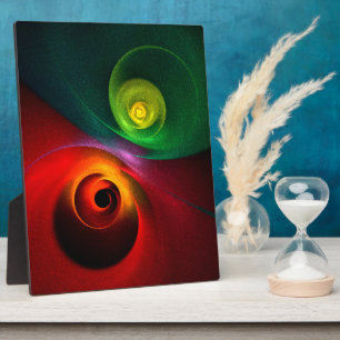 Red Green Yin Yang Modern Abstract Art Pattern #20 Plaque