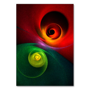 Red Green Yin Yang Modern Abstract Art Pattern #20 Table Number