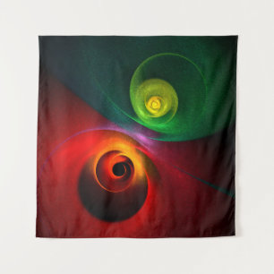 Red Green Yin Yang Modern Abstract Art Pattern #20 Tapestry