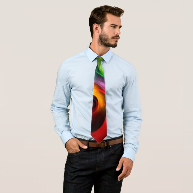 Red Green Yin Yang Modern Abstract Art Pattern #20 Tie (In Situ)