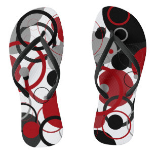 Red, Grey and Black Dots Jandals