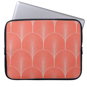 Red-grey art deco, vintage wallpaper. laptop sleeve
