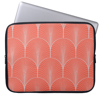 Red-grey art deco, vintage wallpaper. laptop sleeve