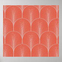Red-grey art deco, vintage wallpaper.