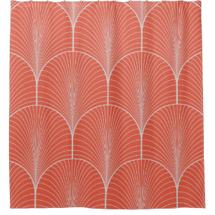 Red-grey art deco, vintage wallpaper. shower curtain