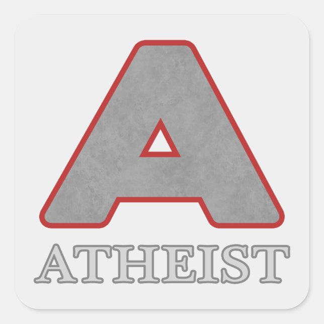 Red & Grey Atheist "A" Stickers (Front)