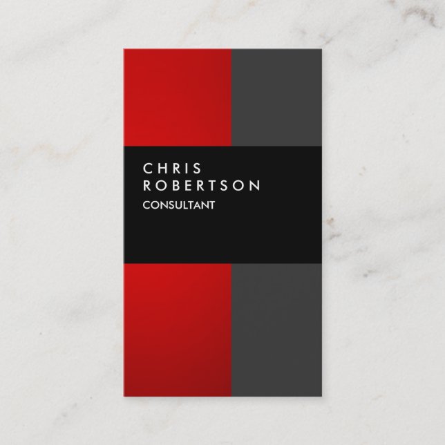 Red Grey Black Creative Business Card (Front)