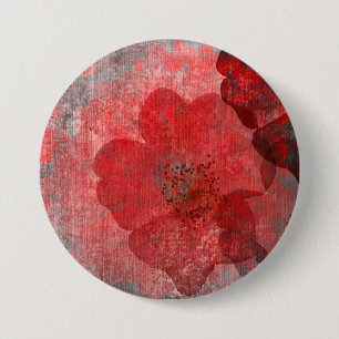 Red Grey Black Grunge Digital Graphic Art Design 7.5 Cm Round Badge