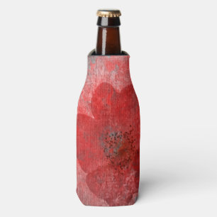 Red grey Black Grunge Digital Graphic Art Design Bottle Cooler