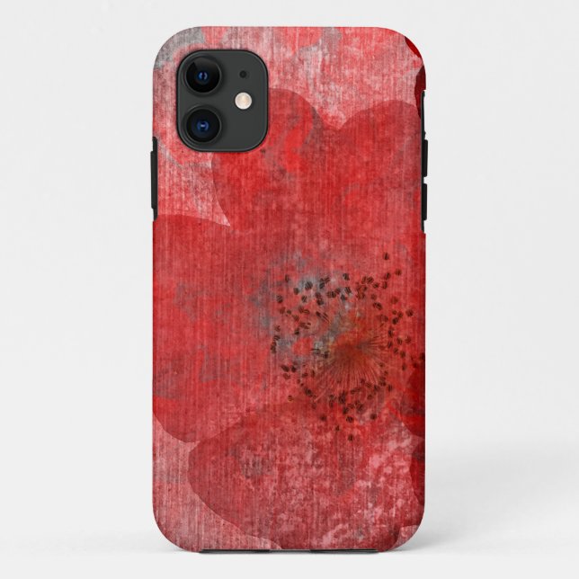 Red Grey Black Grunge Digital Graphic Art Design Case-Mate iPhone Case (Back)