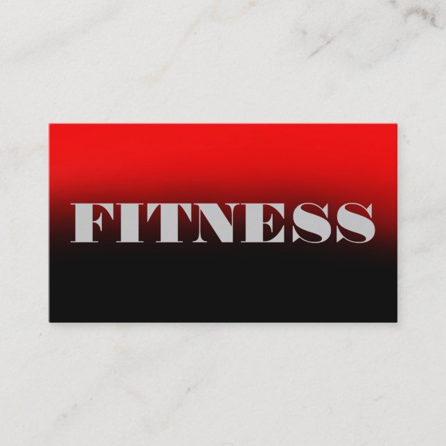 Red Grey Black Trainer Fitness Business Card (Front)