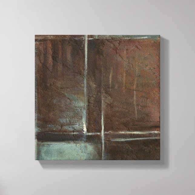 Red & Grey Brick Wall Canvas Print (Front)