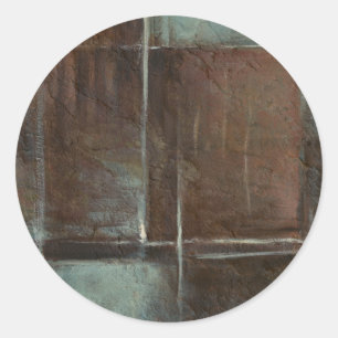 Red & Grey Brick Wall Classic Round Sticker