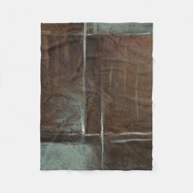 Red & Grey Brick Wall Fleece Blanket (Front)