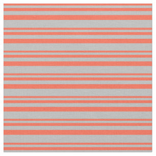 Red & Grey Coloured Stripes Pattern Fabric