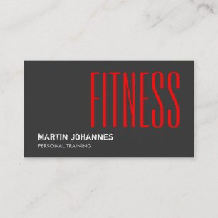 Red Grey Fitness Personal Trainer Business Card