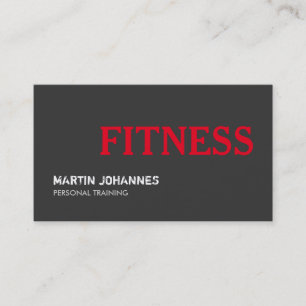 Red Grey Fitness Personal Trainer Business Card
