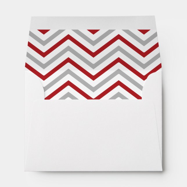 Red Grey Grey Chevron Lined Envelope (Back (Bottom))