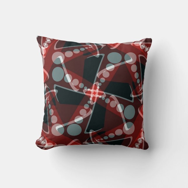 Red+Grey Modern Abstract Home Decor Cushion (Front)