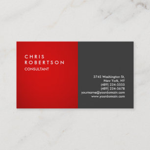 Red Grey Modern Creative Business Card