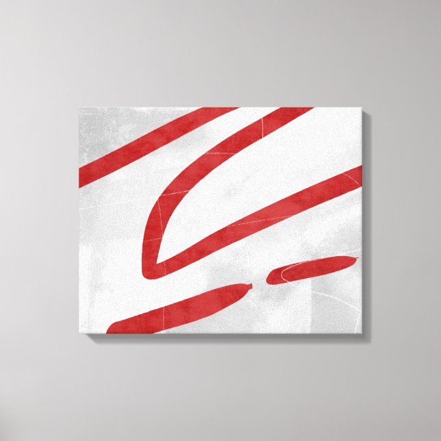 Red Grey Modern Minimalist Abstract Canvas Print (Front)