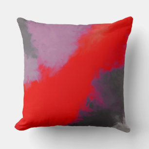 Red Grey Pink Abstract Cushion