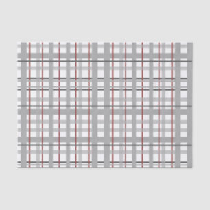 Red & Grey Plaid Tissue Paper