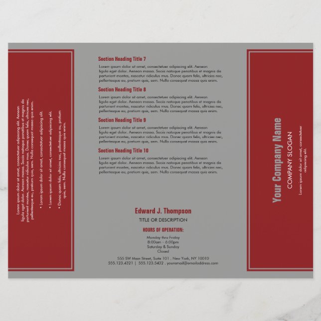 Red Grey Simple Border Brochure (Front)