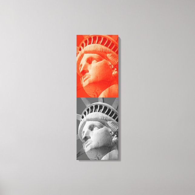 Red Grey Statue of Liberty Wrapped Canvas (Front)