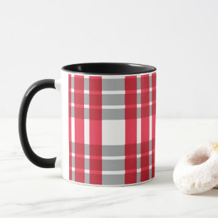 Red Grey Stripes Mug