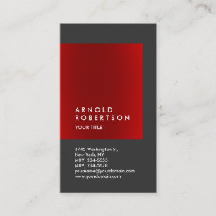 Red Grey Trend Vertical Professional Business Card