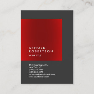 Red Grey Trendy Chubby Professional Business Card