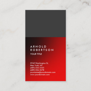 Red Grey Trendy Modern Professional Business Card