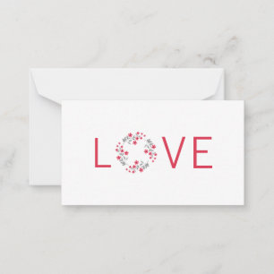 Red Grey Watercolor Floral Wreath Card