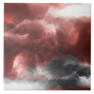 Red grey white black abstract clouds digital art tile
